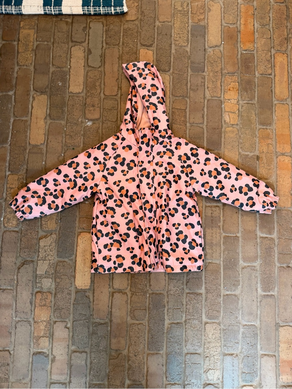 Zara Pink and Black Leopard-Print Hooded Kids Jacket